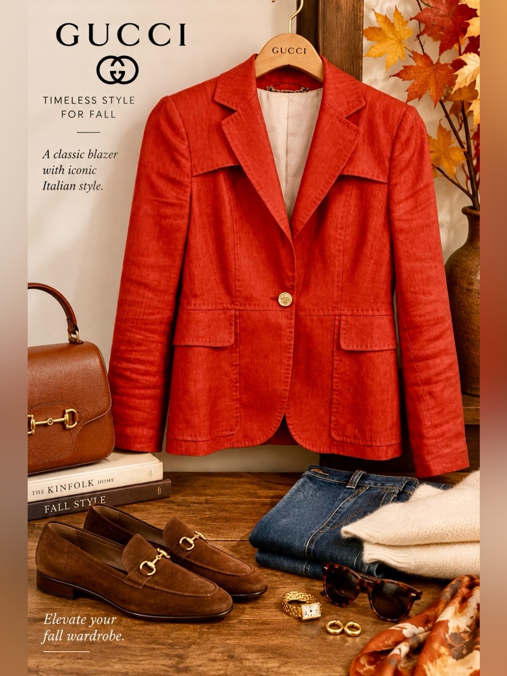 Gucci Silk Blend Tailored Blazer